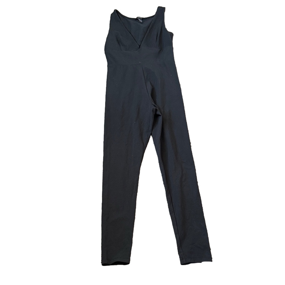 Forever 21 Black Sleeveless V Neck Slim Fit Jumpsuit SIZE S